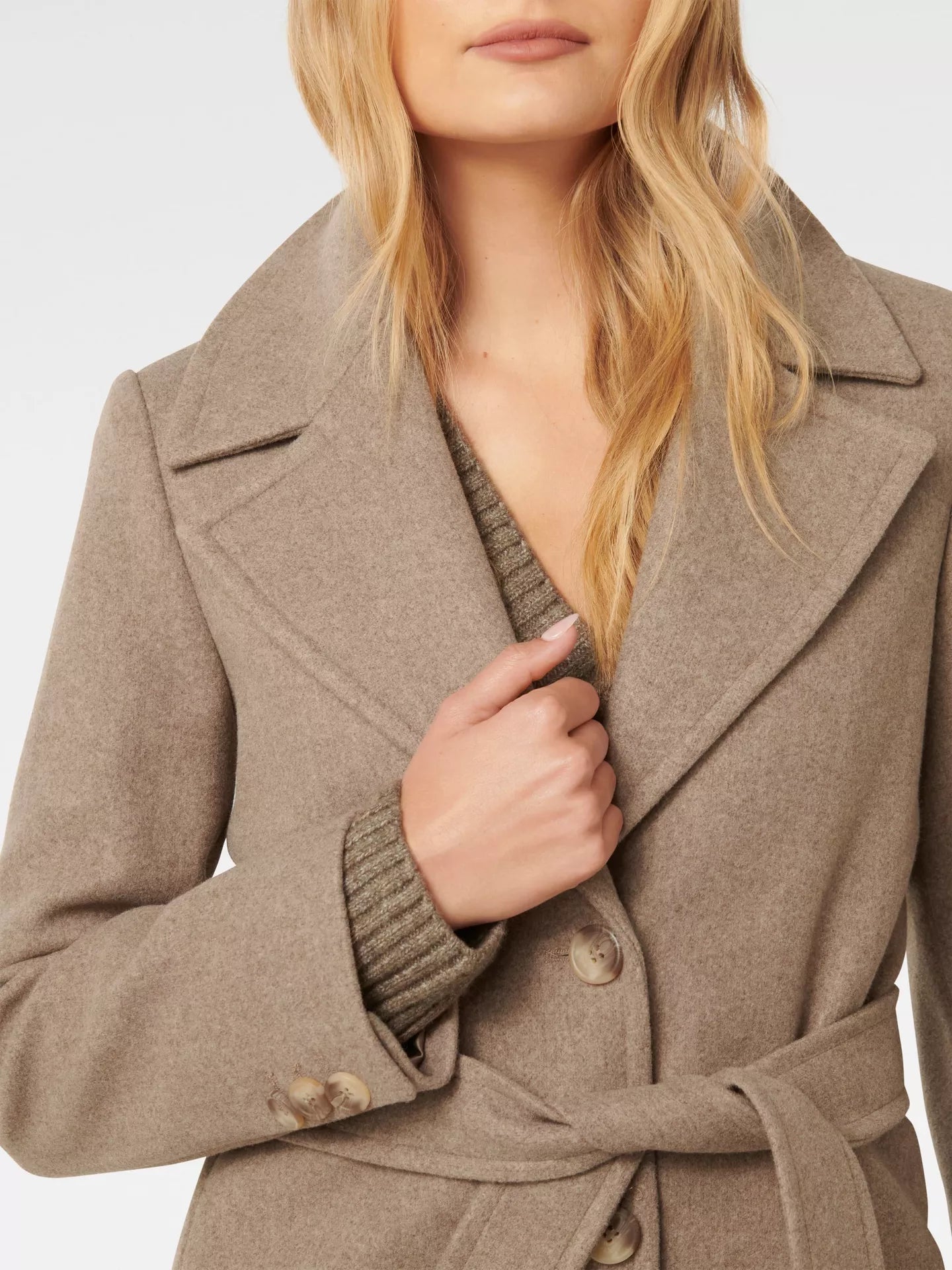 Forever New Rowan Wrap Coat, Maple Marle, size 6