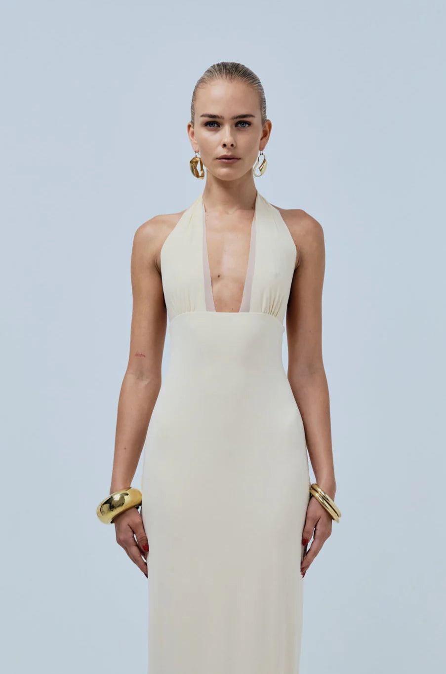 Girls Only Halter Midi Dress - Cream, size 6