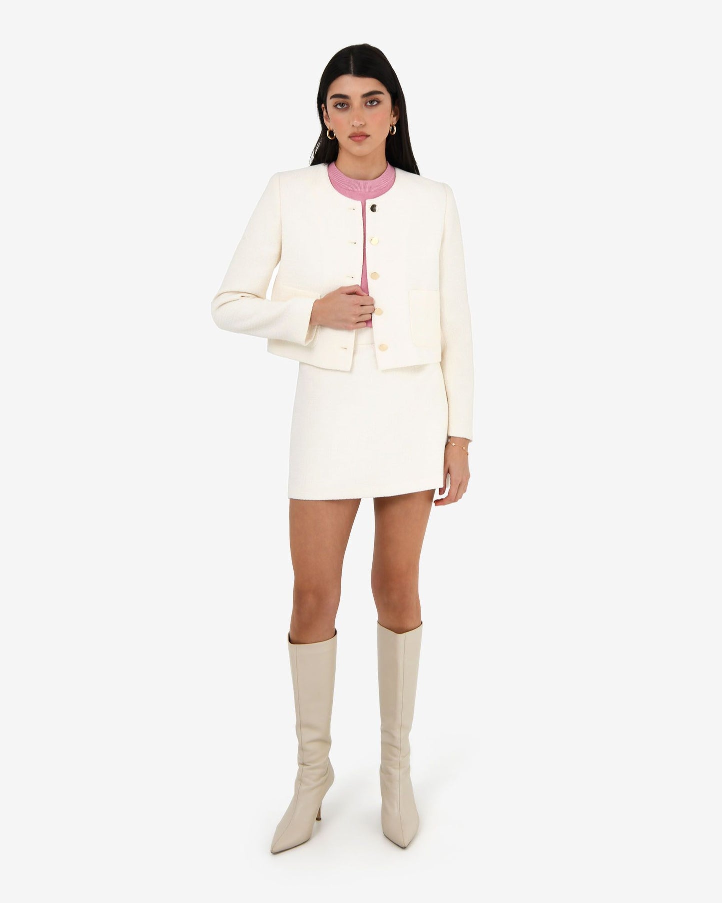 Forcast Cynthia Tweed Jacket and Mini Skirt, size 8