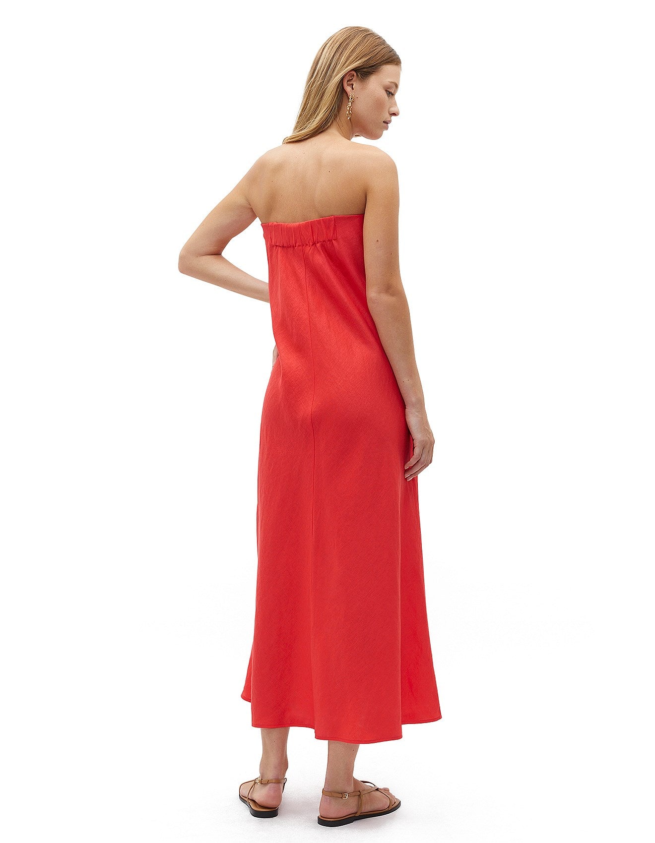 SEED CORE LINEN STRAPLESS MAXI DRESS, size 6