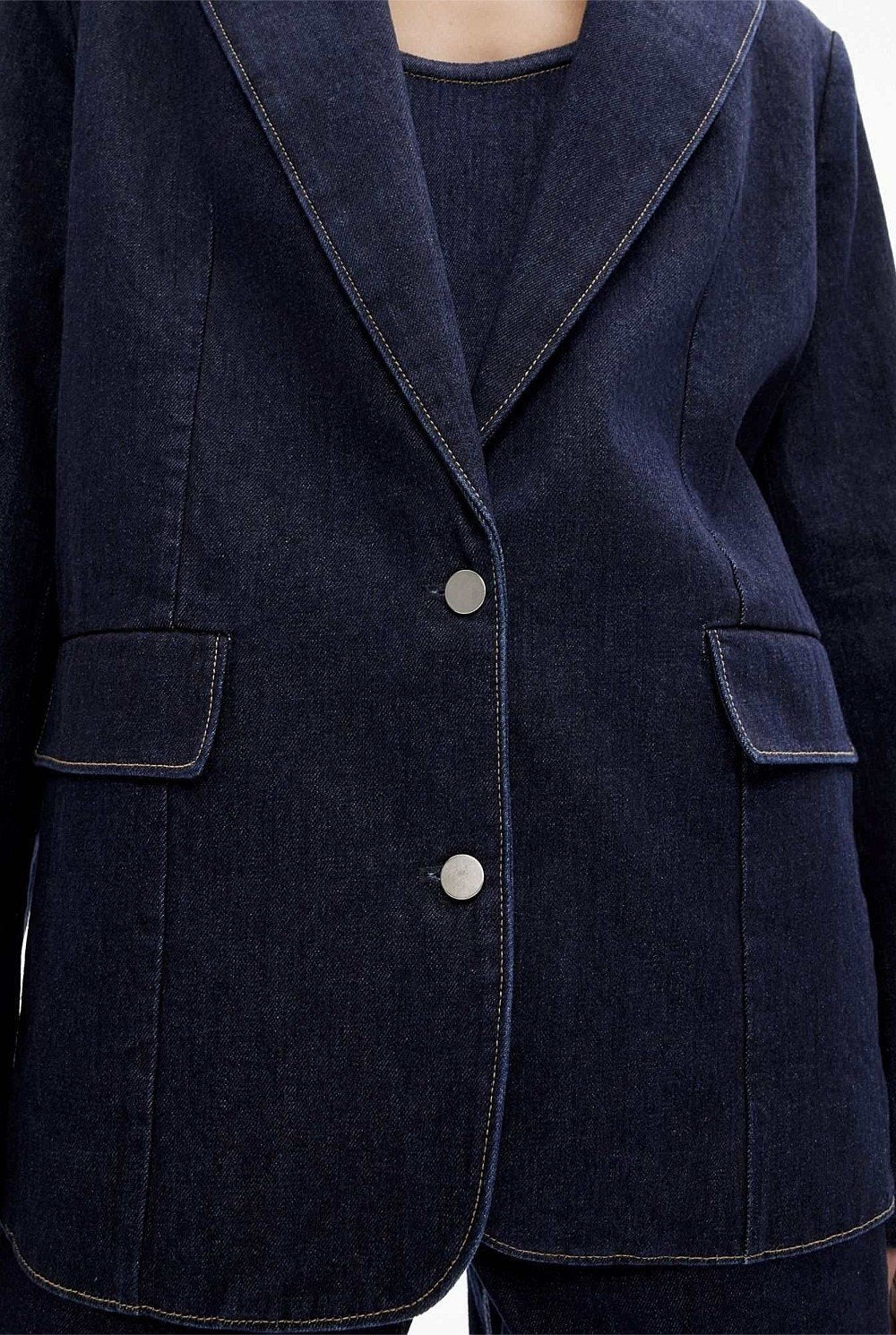Witchery Dark Denim Blazer - Size 6