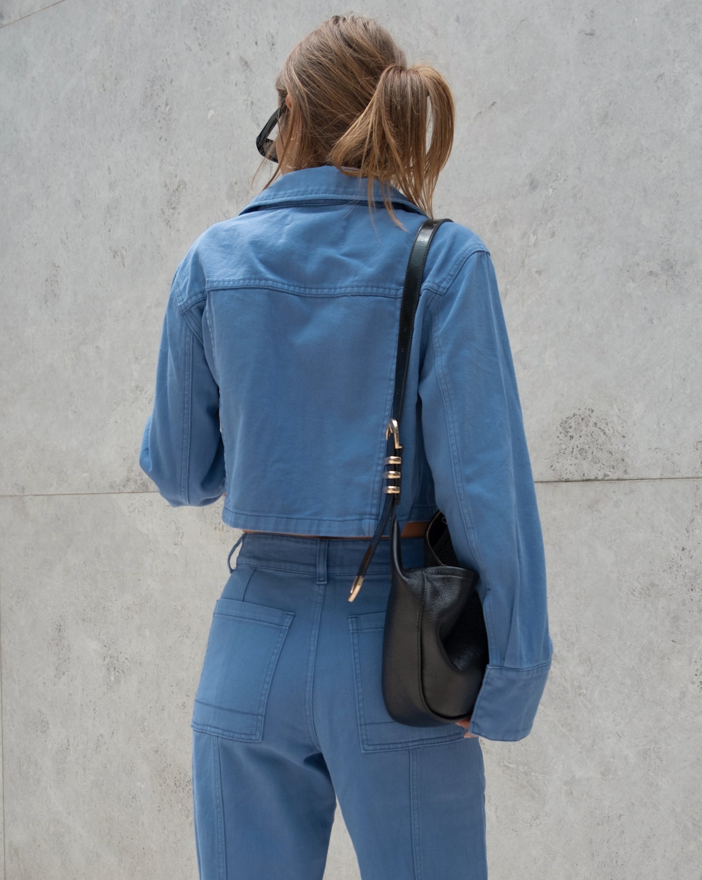 Ena Pelly Monica Denim Jacket and Pant Set, size 6