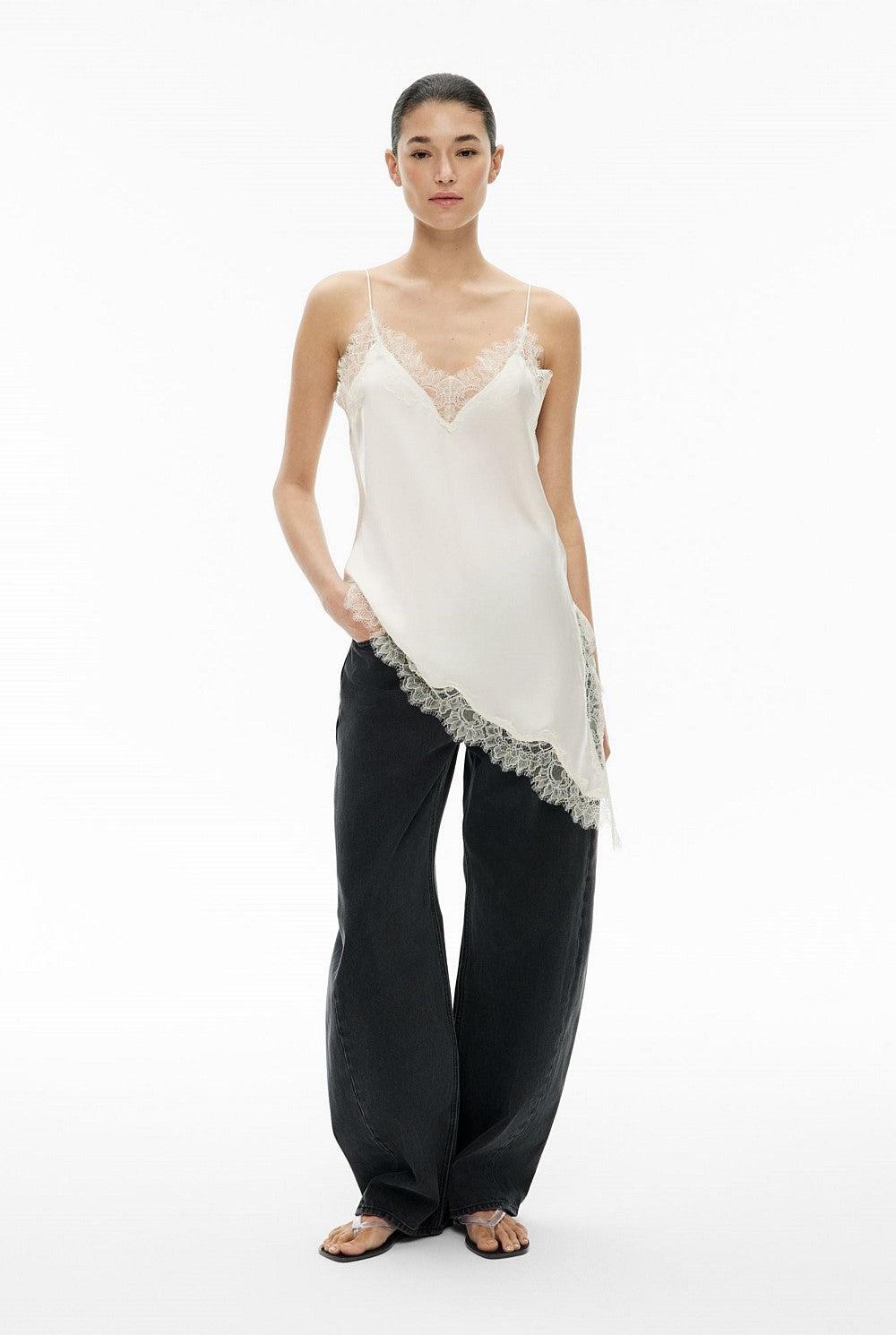 Witchery Satin lace Singlet Size 6
