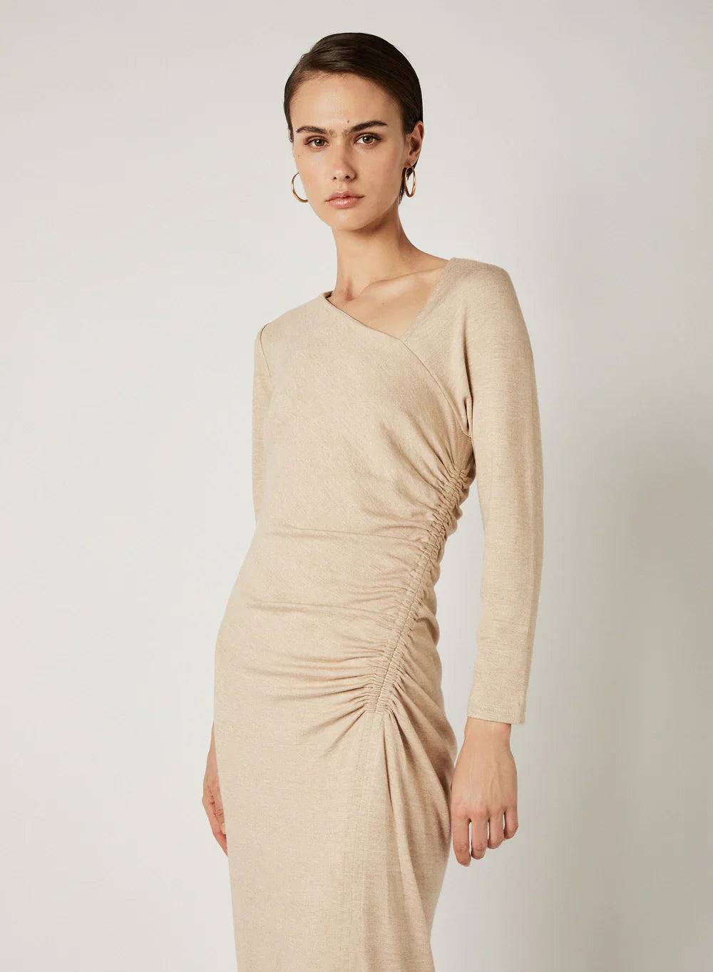 Esmaee, IMPERIAL MIDI DRESS - OATMEAL, size xxs