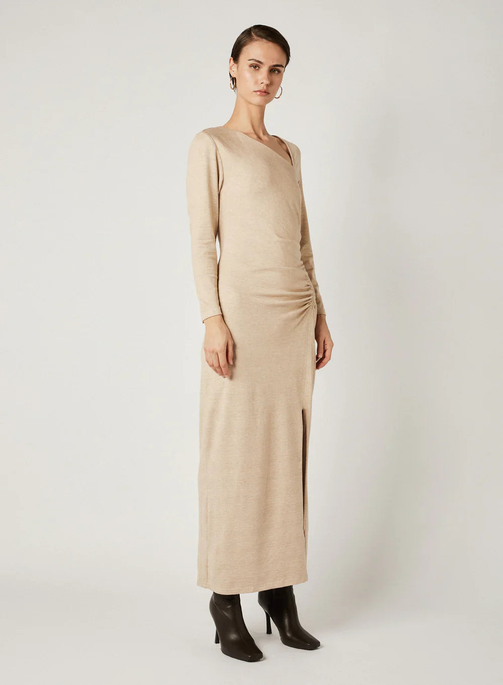 Esmaee, IMPERIAL MIDI DRESS - OATMEAL, size xxs