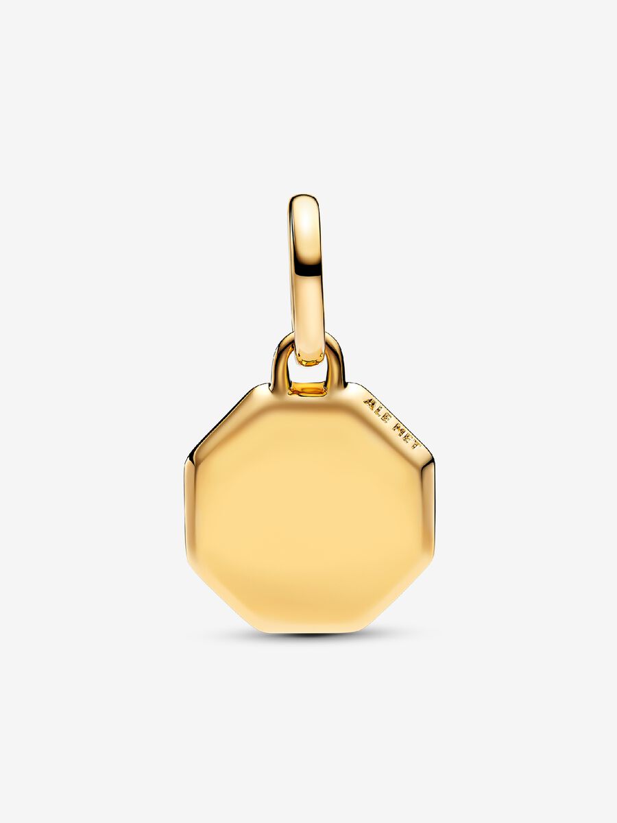 Pandora Infinity Chain Necklace, gold (selling with Blue engravable mini medallion charm)
