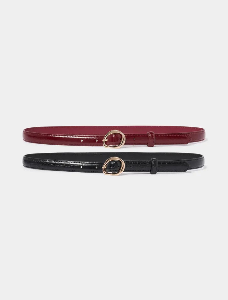 Forever New Ali Abstract-Buckle Belt Two-Pack