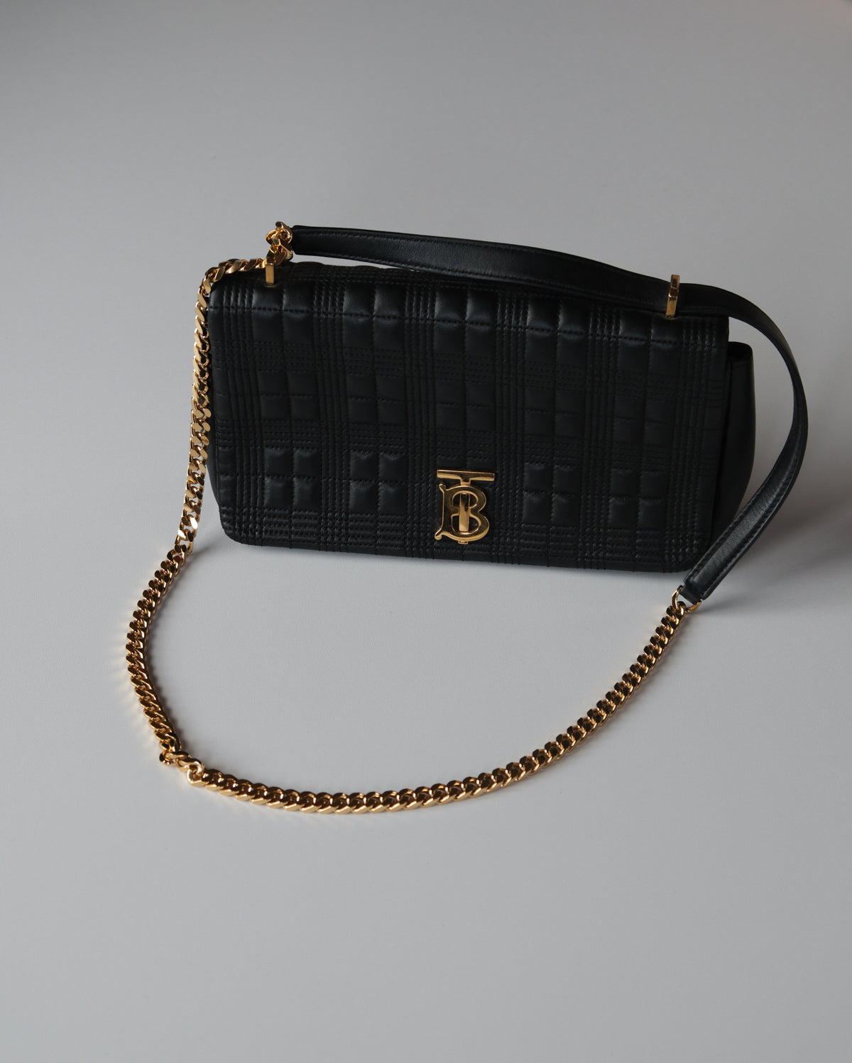 Burberry Black Quilted Leather Medium Lola Shoulder Bag