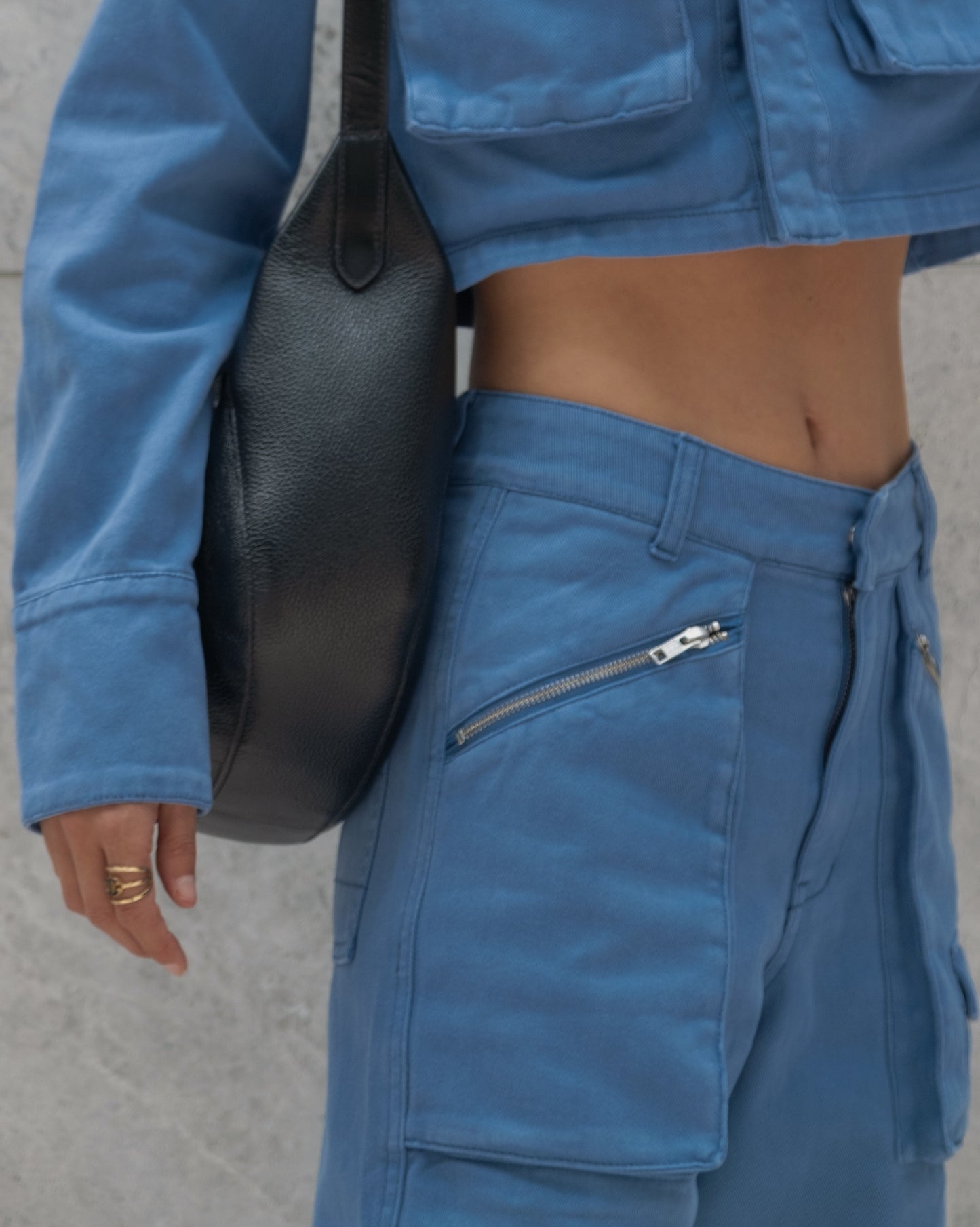 Ena Pelly Monica Denim Jacket and Pant Set, size 6