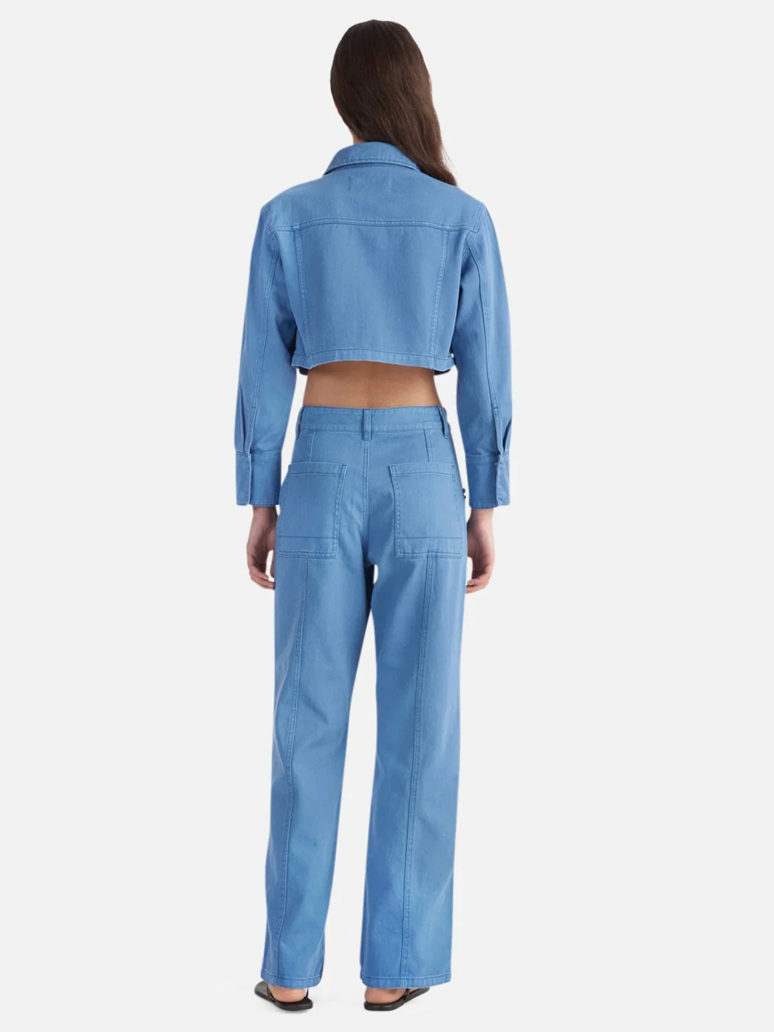 Ena Pelly Monica Denim Jacket and Pant Set, size 6