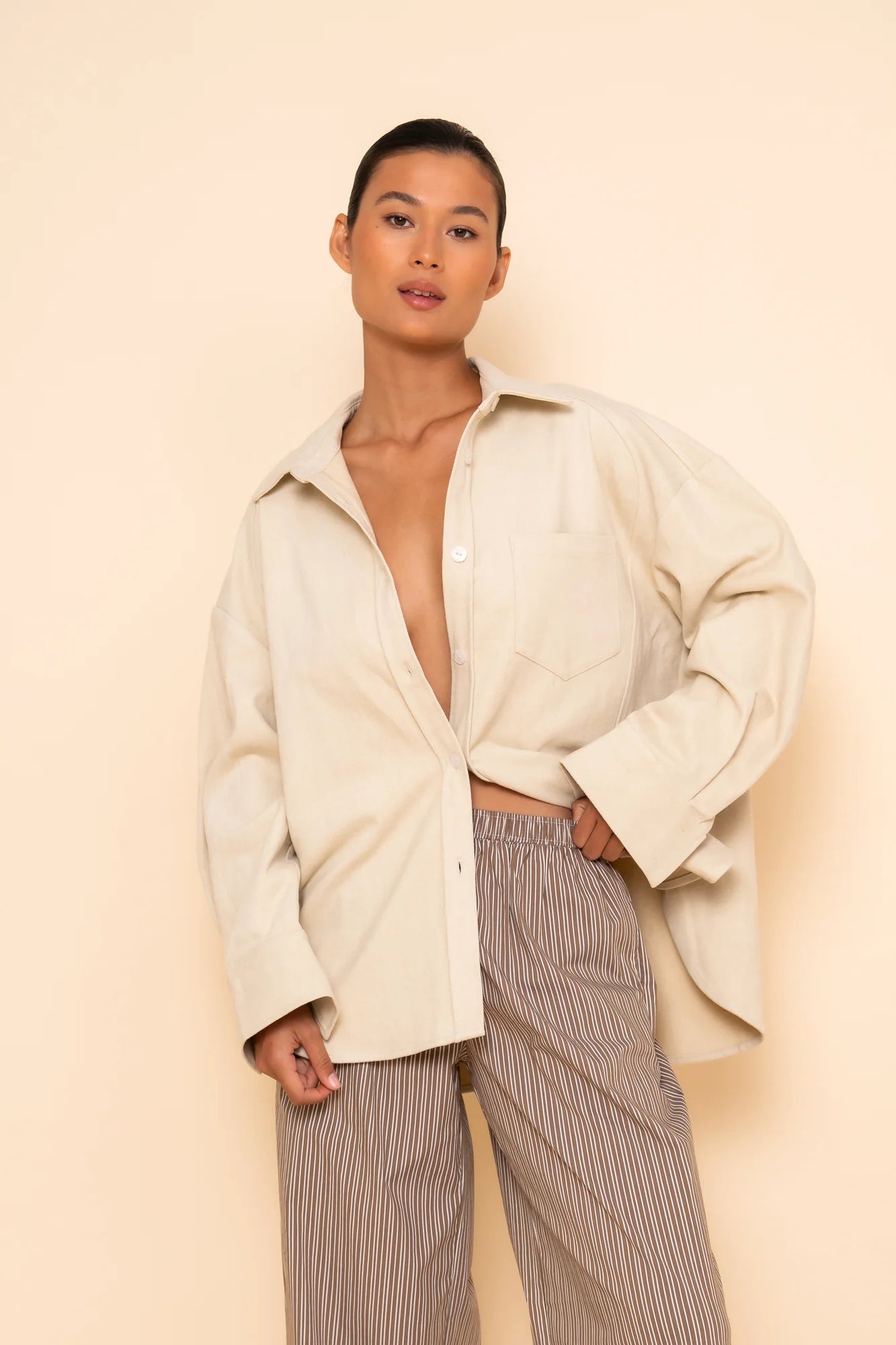Elce Swim Billie canvas shirt - ecru, size XS/S