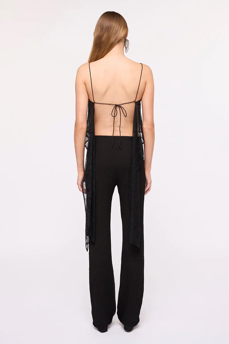 Suboo Georgie Lace Waterfall Top – Black, size S