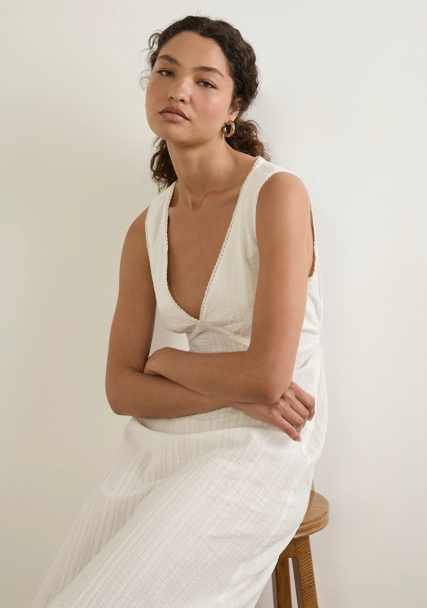 Auguste River Midi Dress - White, size 6