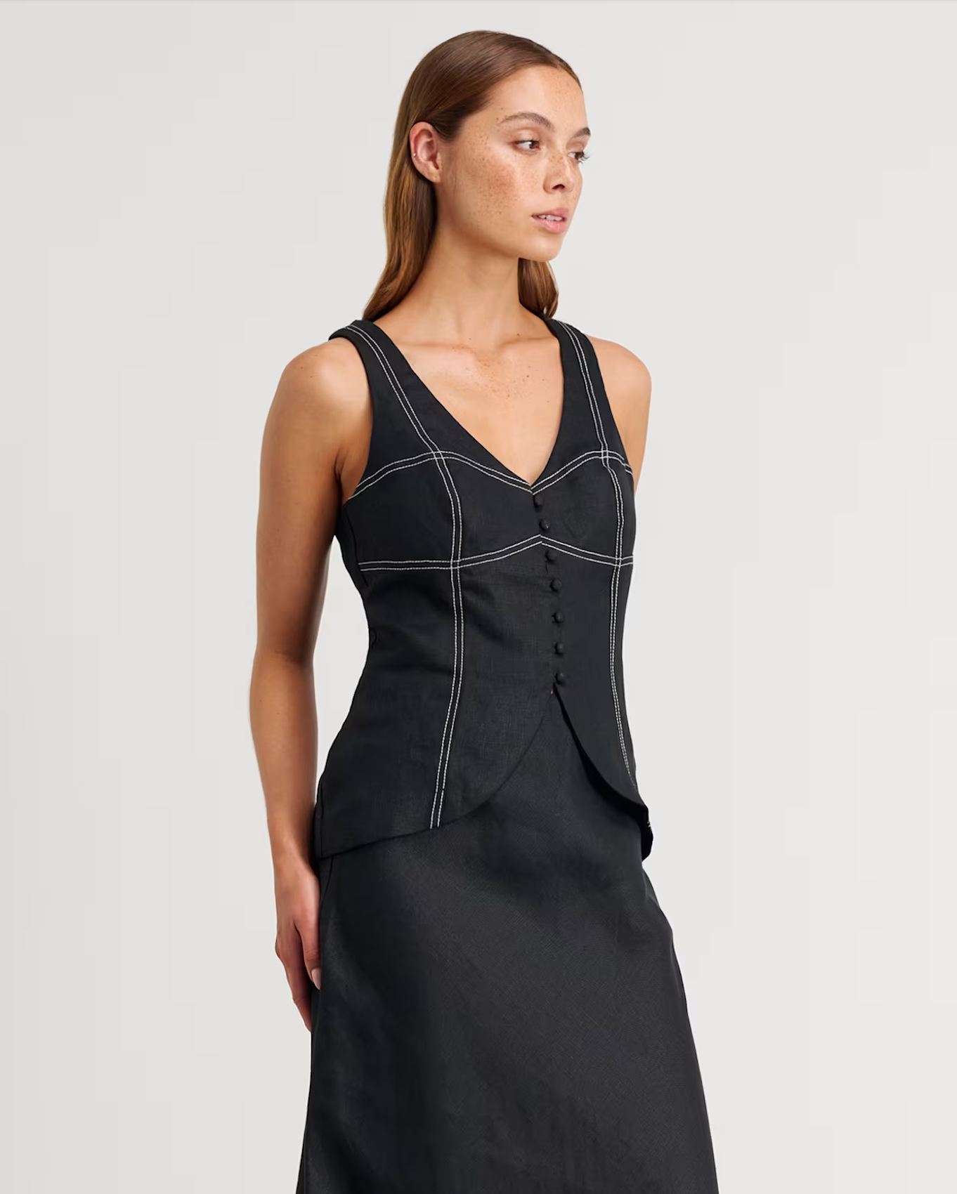 Jag Antonia Linen Top and Skirt, size 6