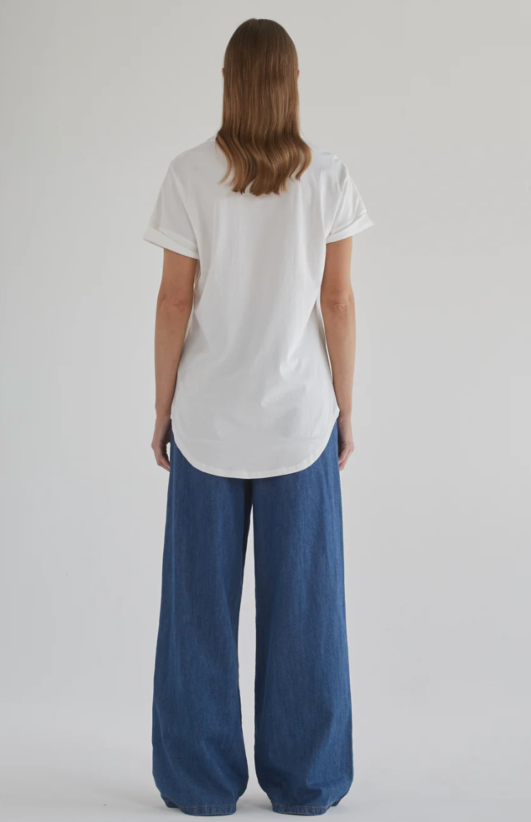 Dricoper Slouchy White Tee - Size S