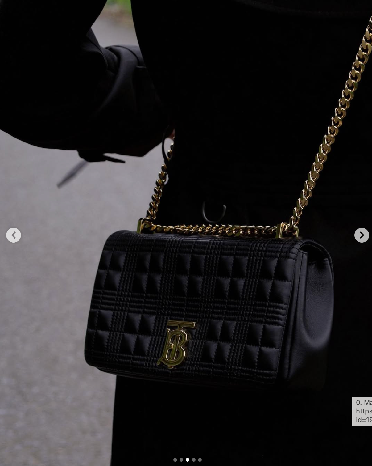 Burberry Black Quilted Leather Medium Lola Shoulder Bag