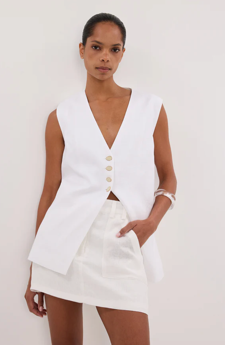 Dissh Eva Off White Linen Skort, size 6