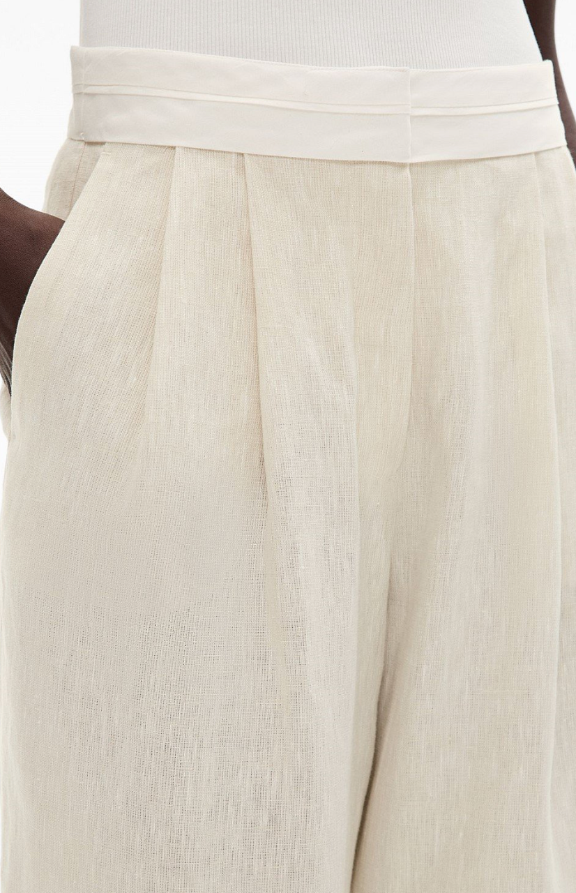 Witchery Waist Detail Linen Pant, size 6