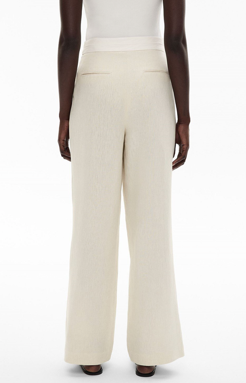 Witchery Waist Detail Linen Pant, size 6