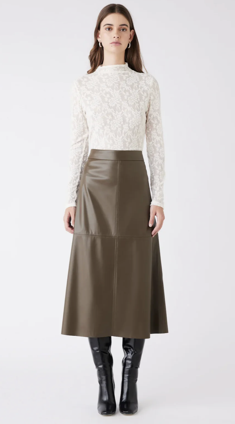 ESMAEE Confession Midi Skirt - Khaki, size XXS