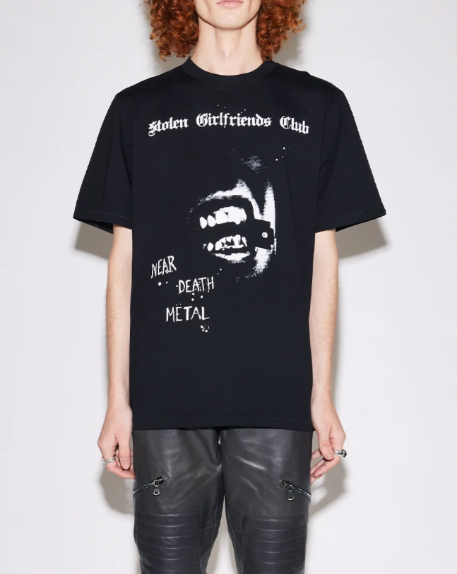 Stolen Girlfriends Club Near Death Tee - Black, size XL