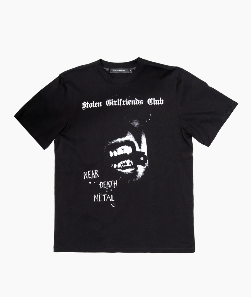 Stolen Girlfriends Club Near Death Tee - Black, size XL