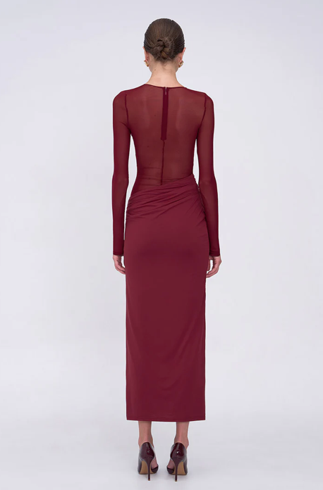 Suboo Auguste Long Sleeve Mesh Jersey Maxi Dress, size XS