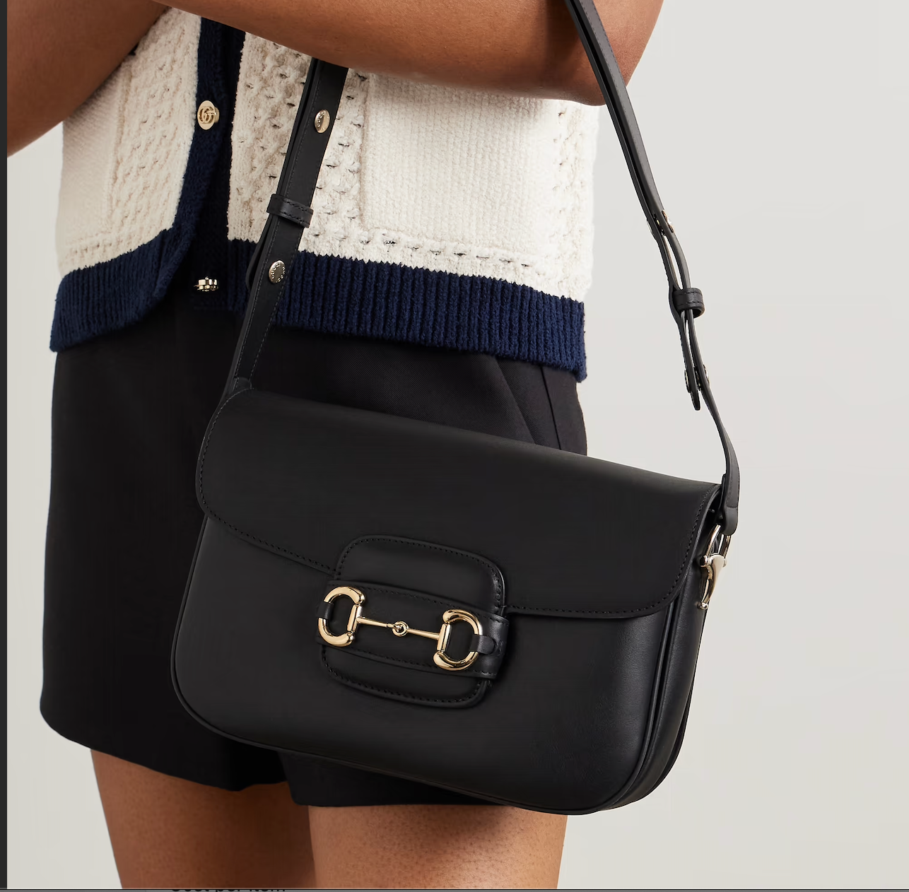 GUCCI Horsebit 1955 leather shoulder bag