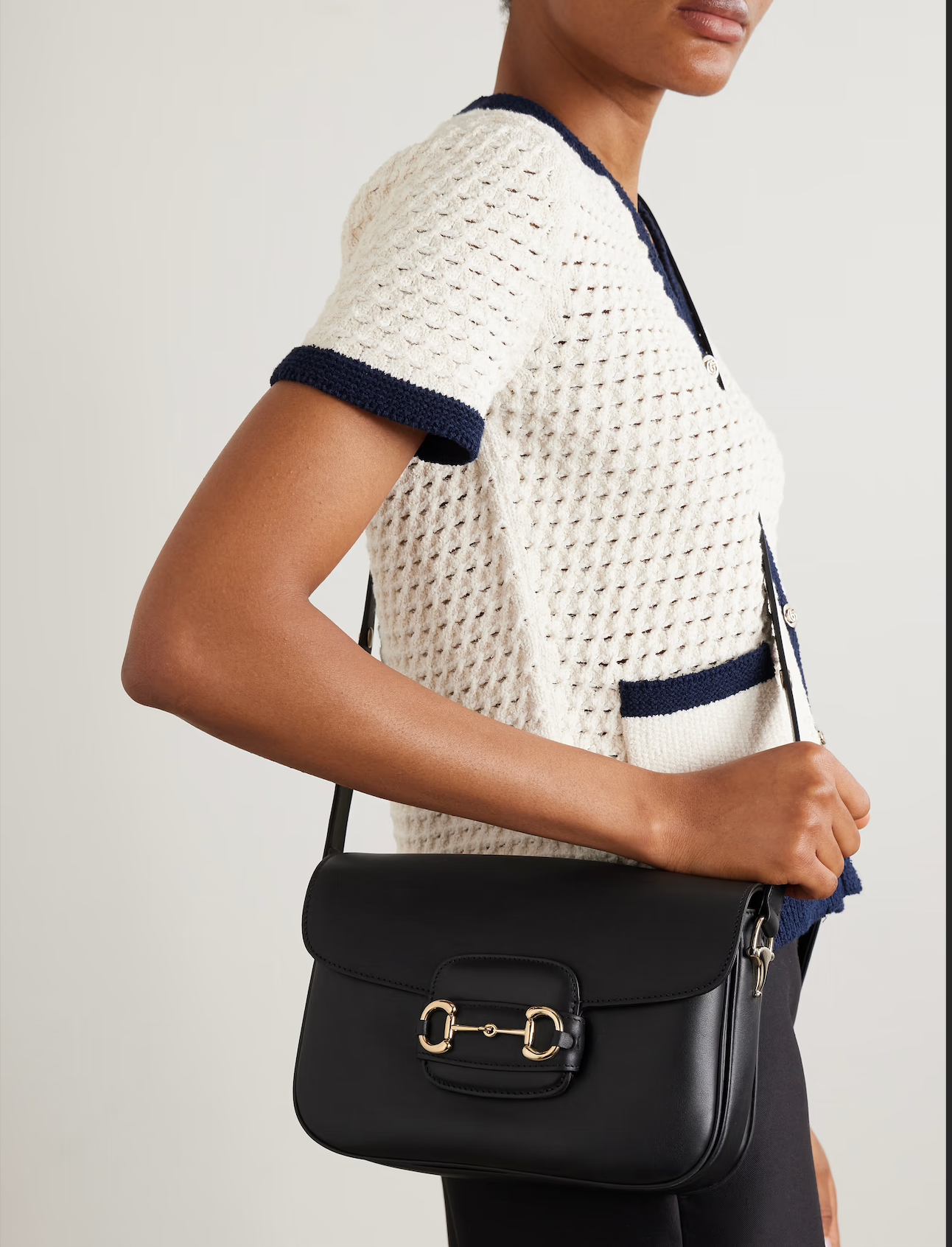 GUCCI Horsebit 1955 leather shoulder bag