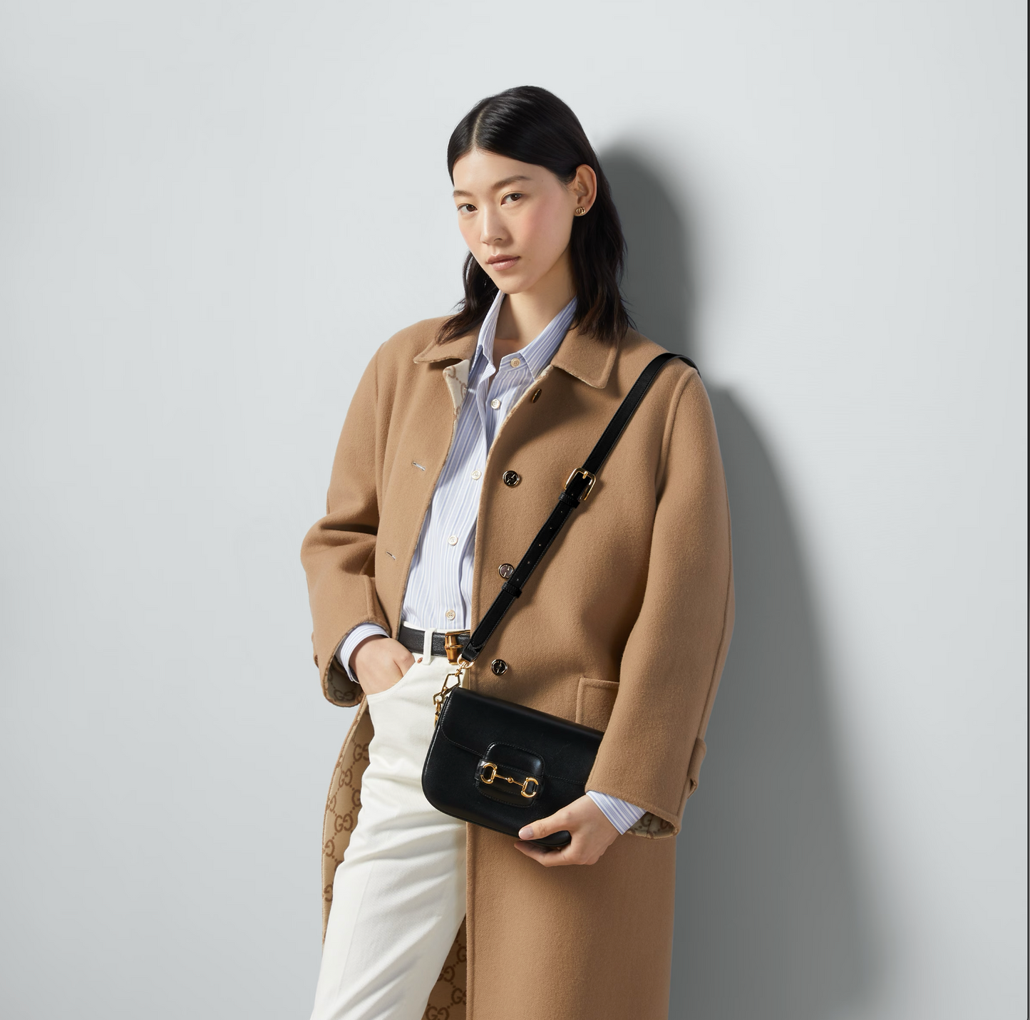 GUCCI Horsebit 1955 leather shoulder bag