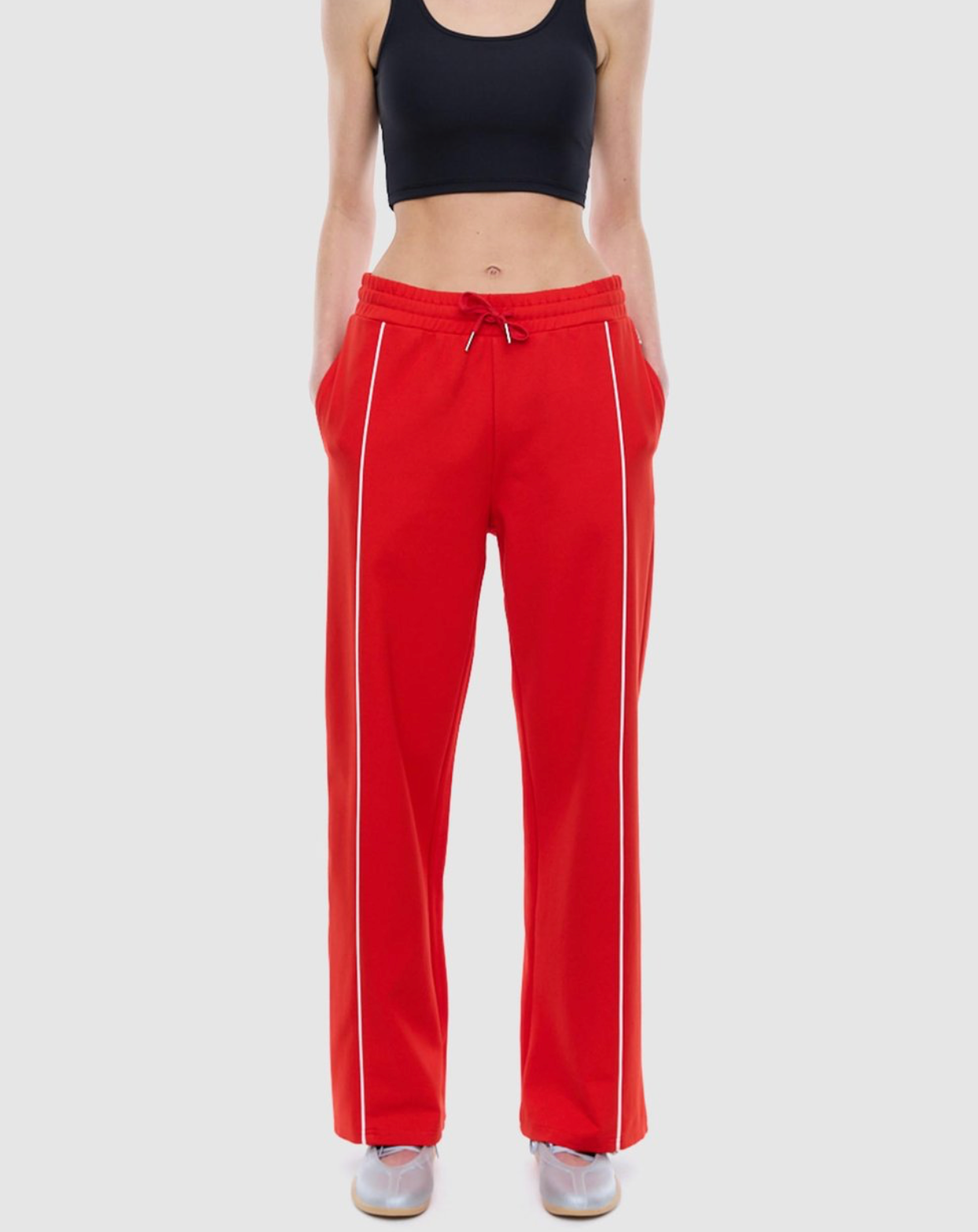 Ena Pelly Piper Stripe Pants - Flame Red, size 6