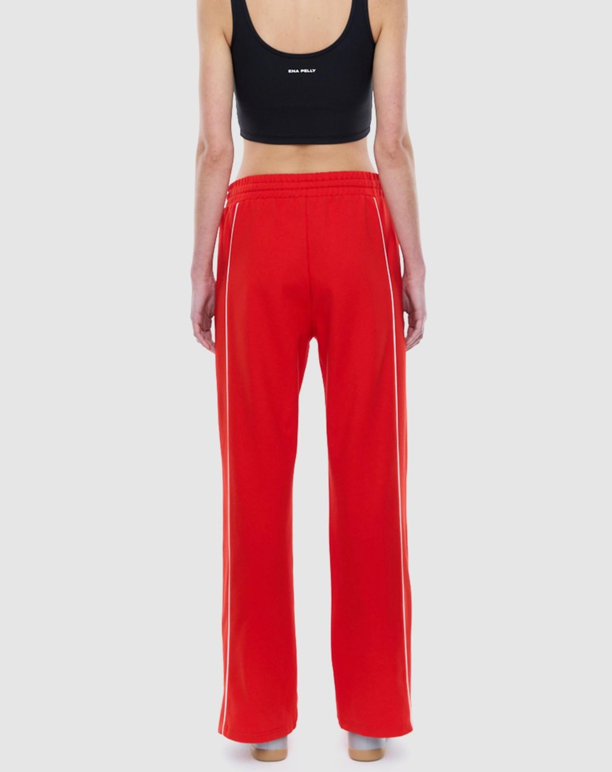 Ena Pelly Piper Stripe Pants - Flame Red, size 6