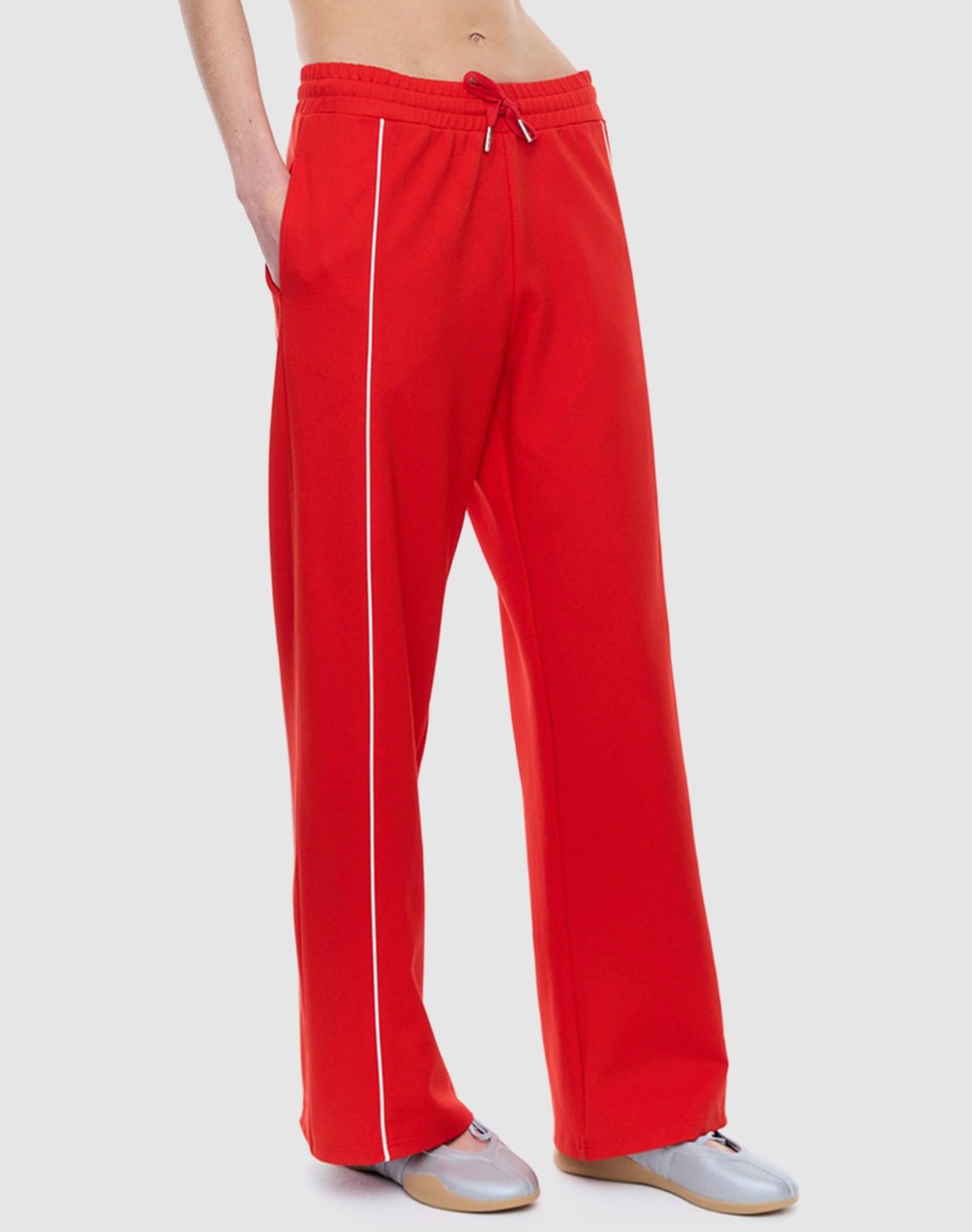 Ena Pelly Piper Stripe Pants - Flame Red, size 6