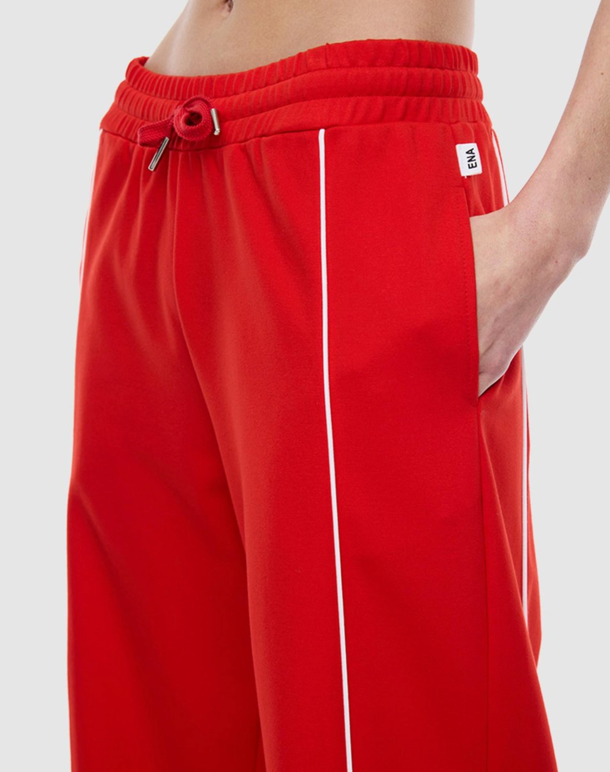 Ena Pelly Piper Stripe Pants - Flame Red, size 6