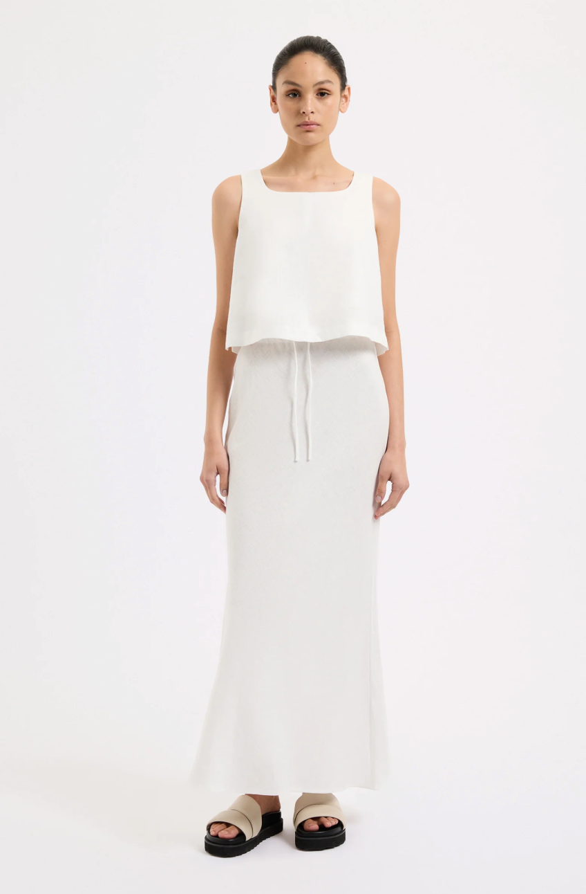 Nude Lucy Amani Linen Skirt - White, size XS