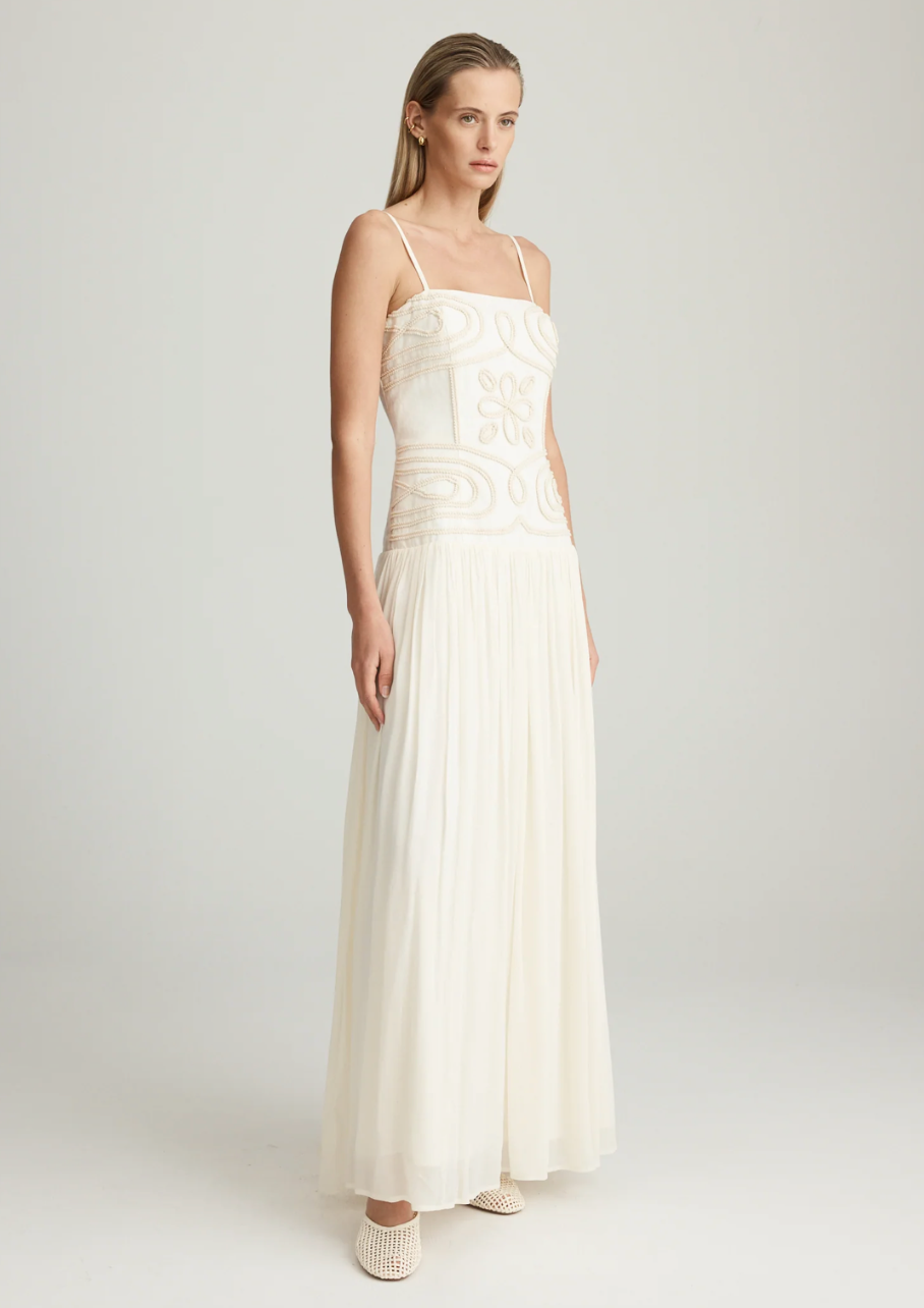 Mattir Paloma Applique Maxi - Ivory, size 6
