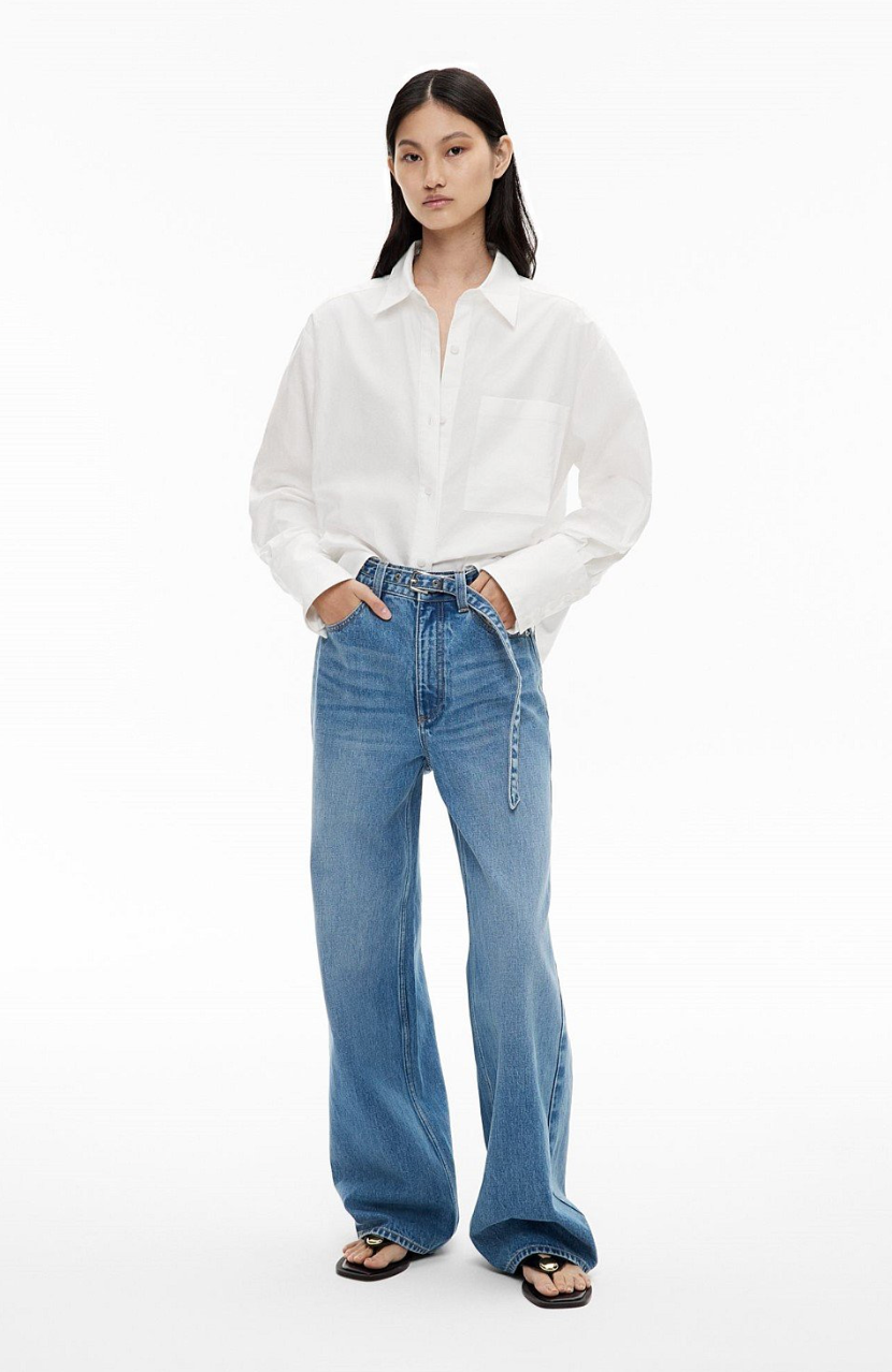 Witchery Belt Detail Jeans - Indigo, size 6
