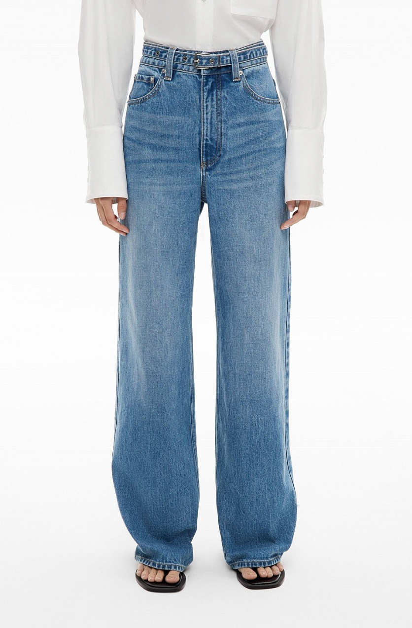 Witchery Belt Detail Jeans - Indigo, size 6