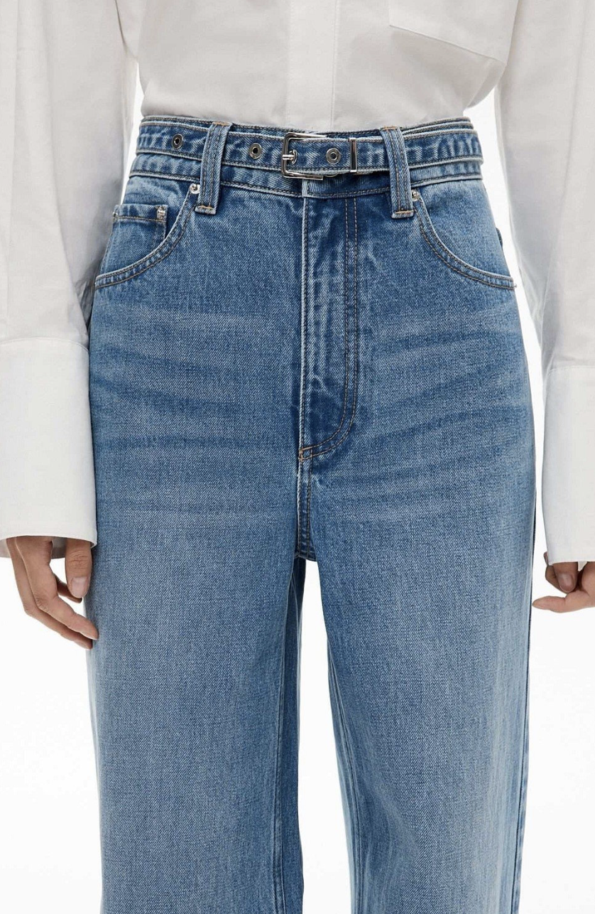Witchery Belt Detail Jeans - Indigo, size 6