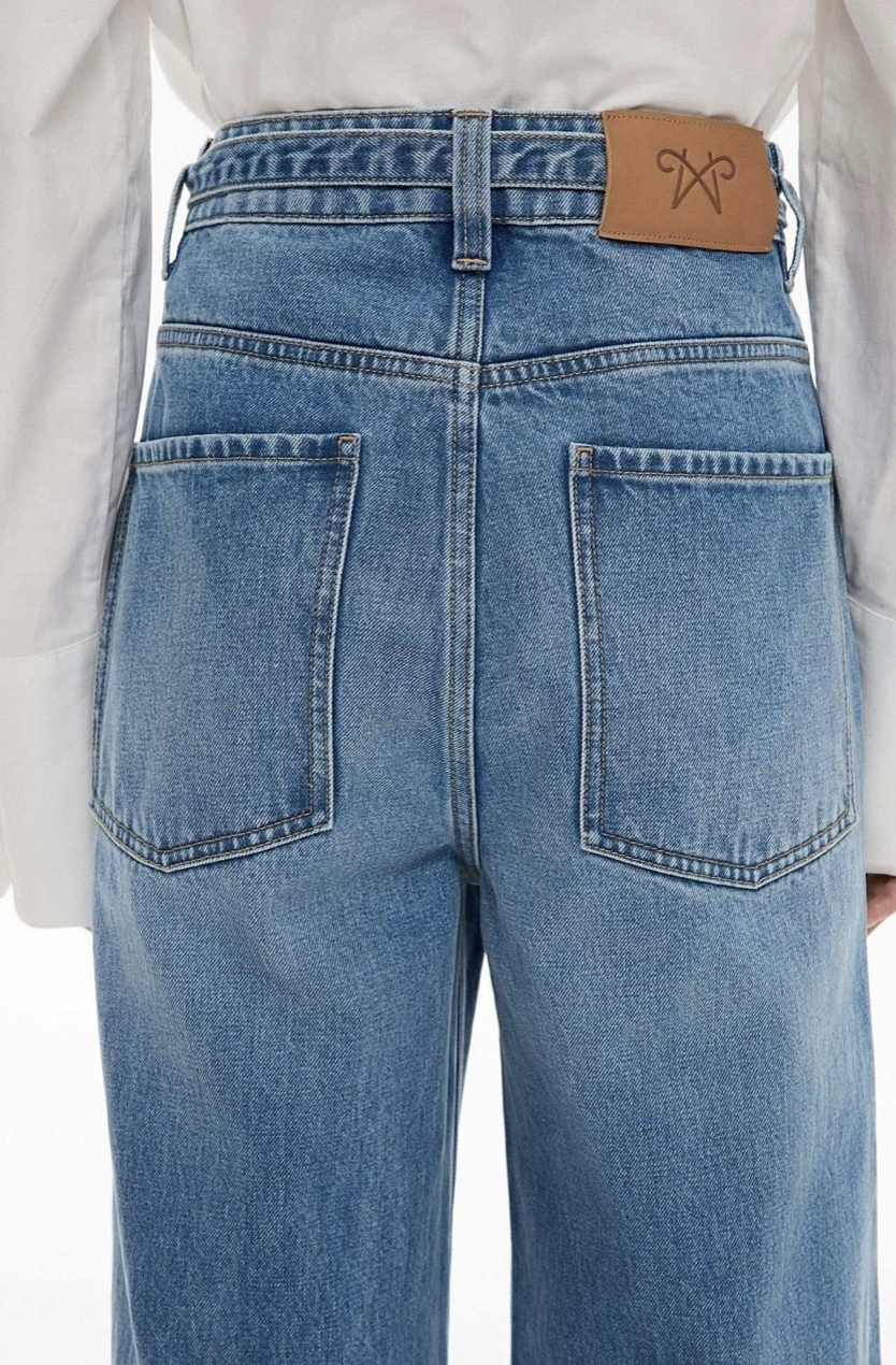 Witchery Belt Detail Jeans - Indigo, size 6