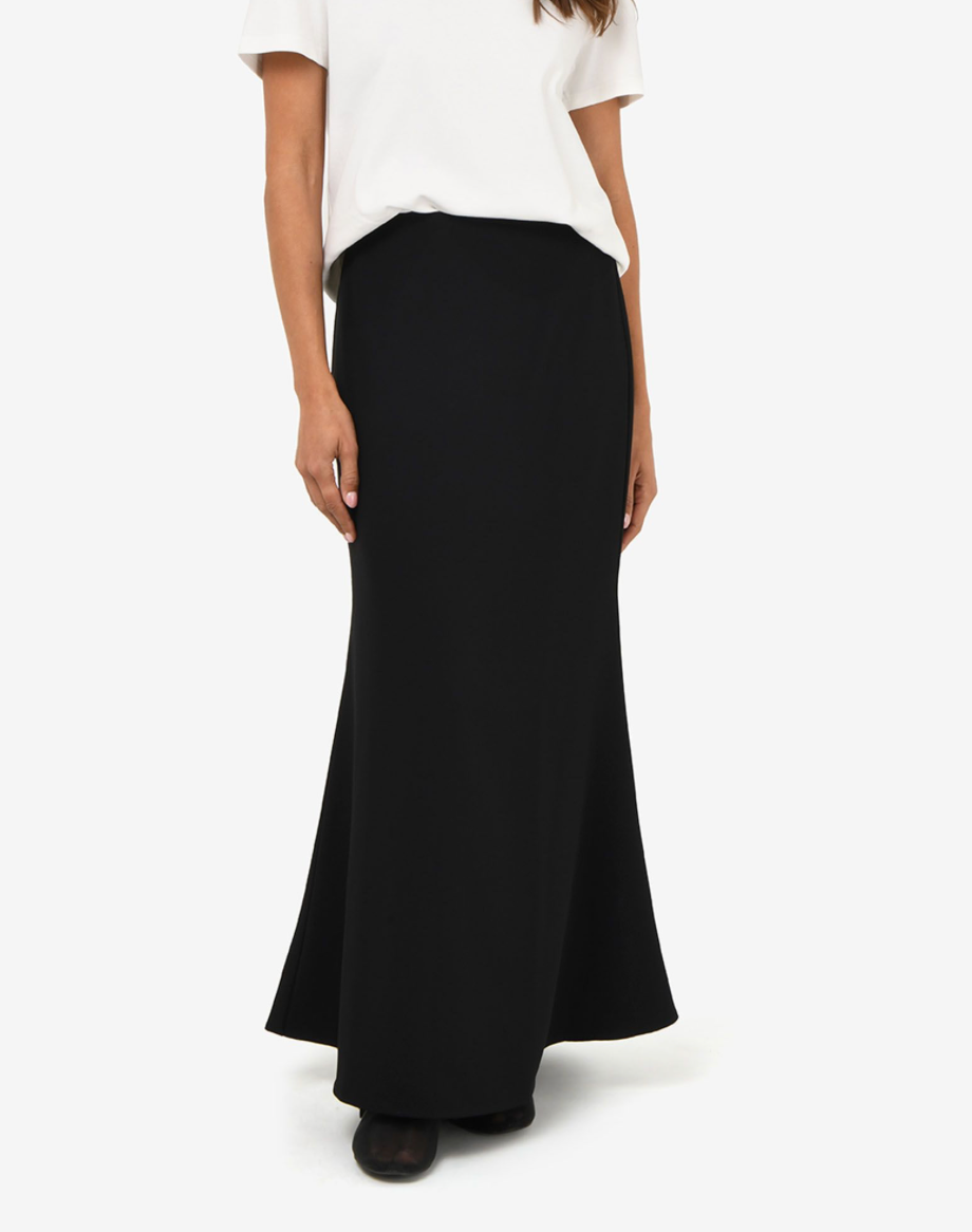 Forcast Caris Flared Maxi Skirt - Black, size 6