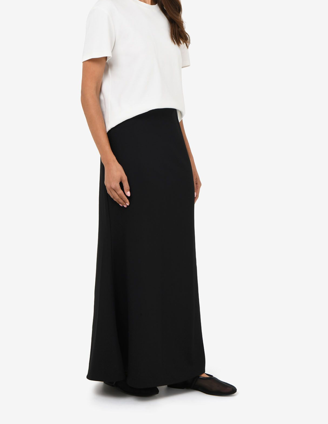 Forcast Caris Flared Maxi Skirt - Black, size 6