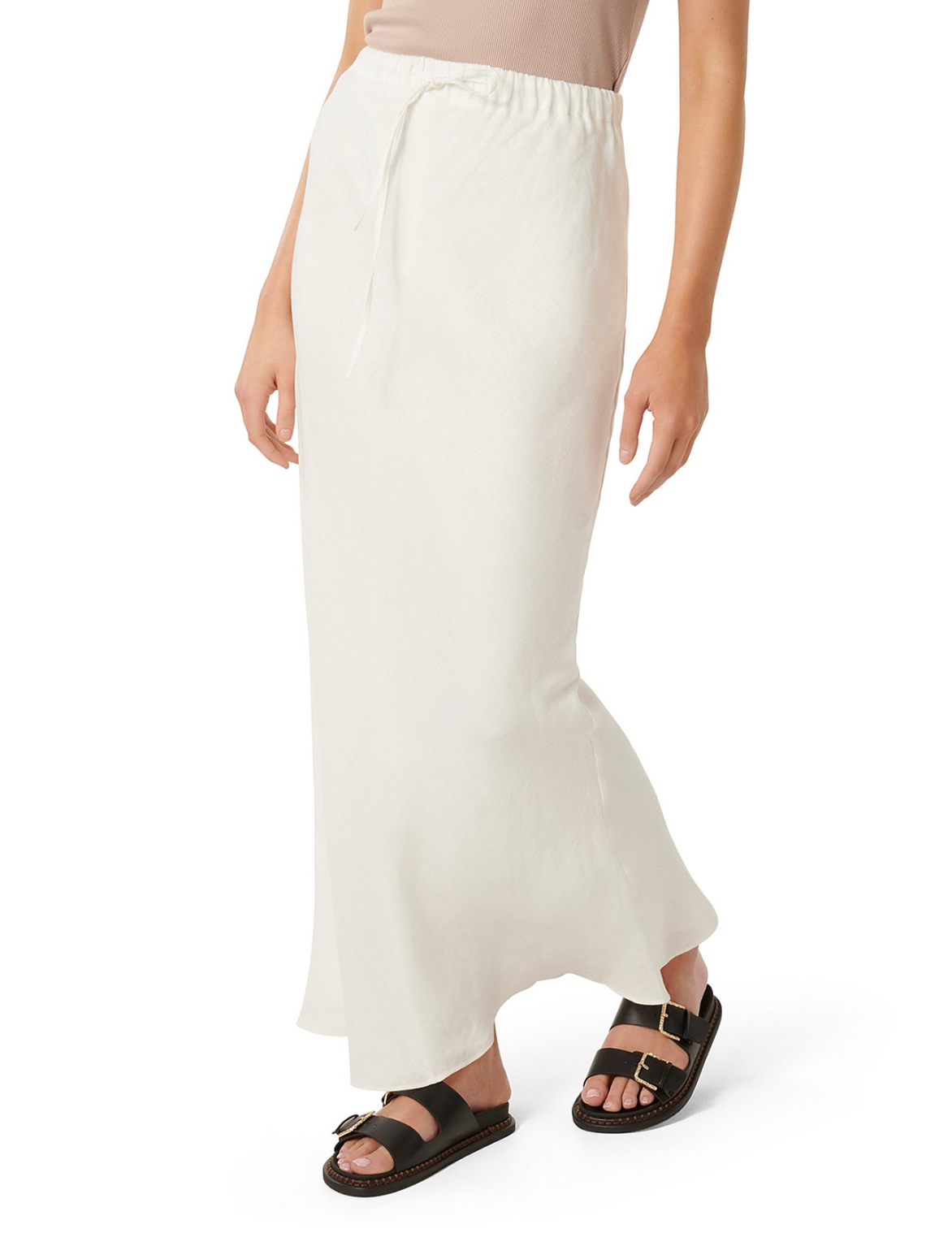 Forever New Millie Linen Maxi Skirt - White, size 6