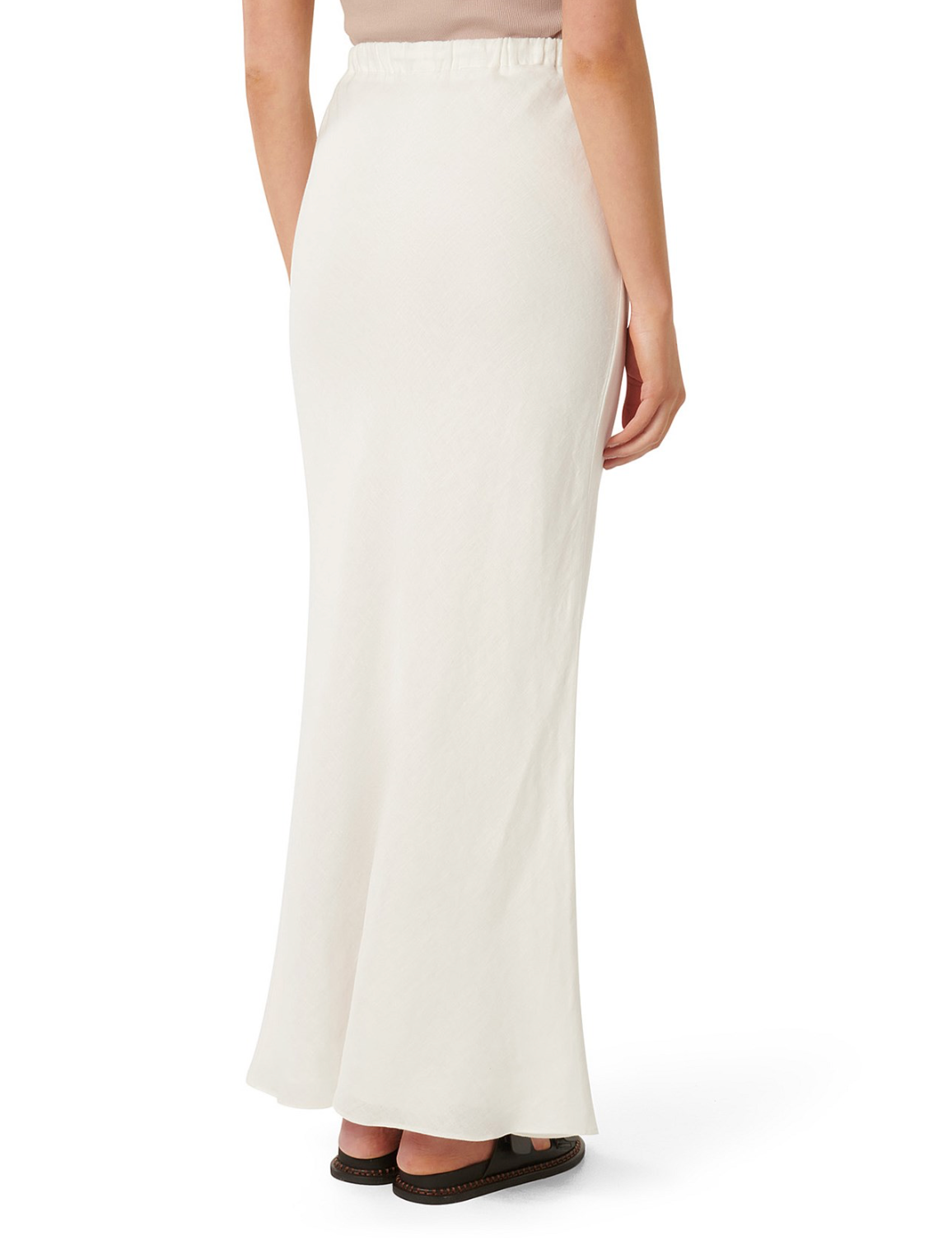 Forever New Millie Linen Maxi Skirt - White, size 6