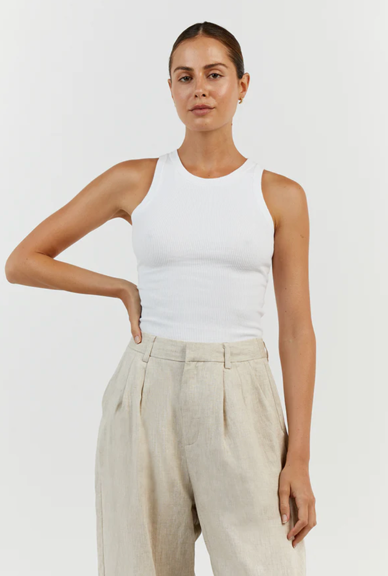 Dissh Jenna White Knit Tank - Off white, size XS