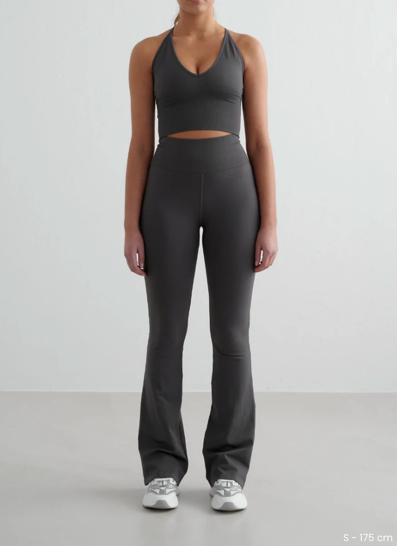 Aim'n Shadow Grey Shape Seamless Flare Tights - size S