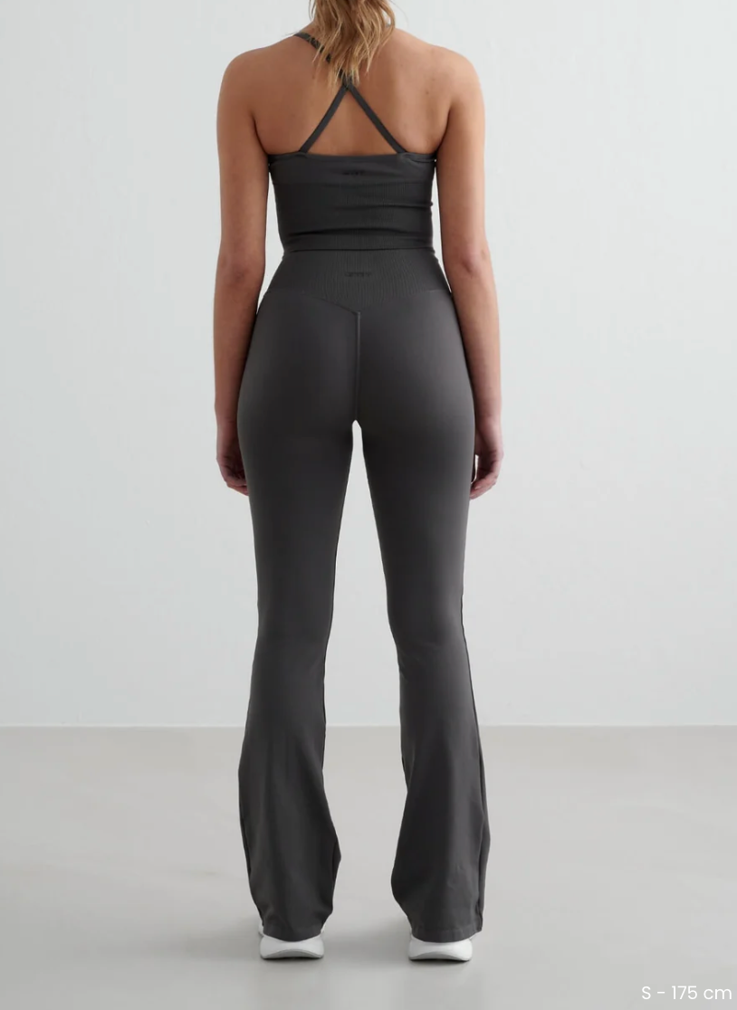 Aim'n Shadow Grey Shape Seamless Flare Tights - size S