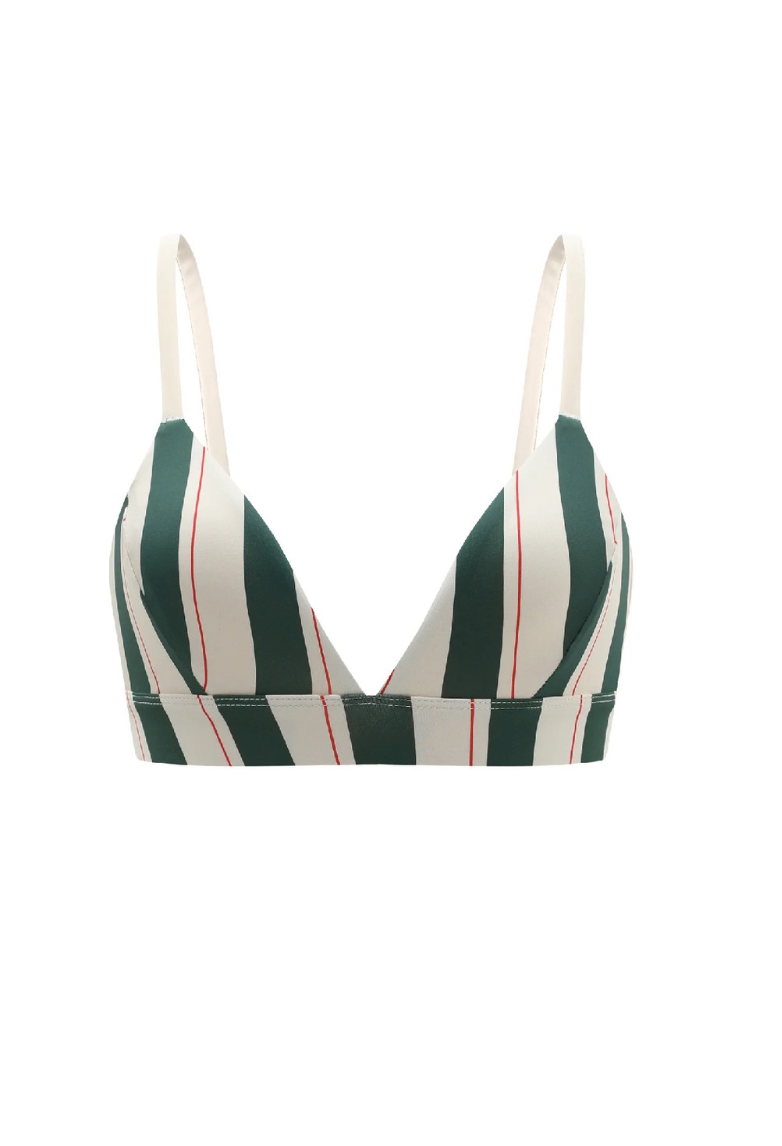 Dear Dylan Classi Swim Bralette - Bistro Stripe - Size XS