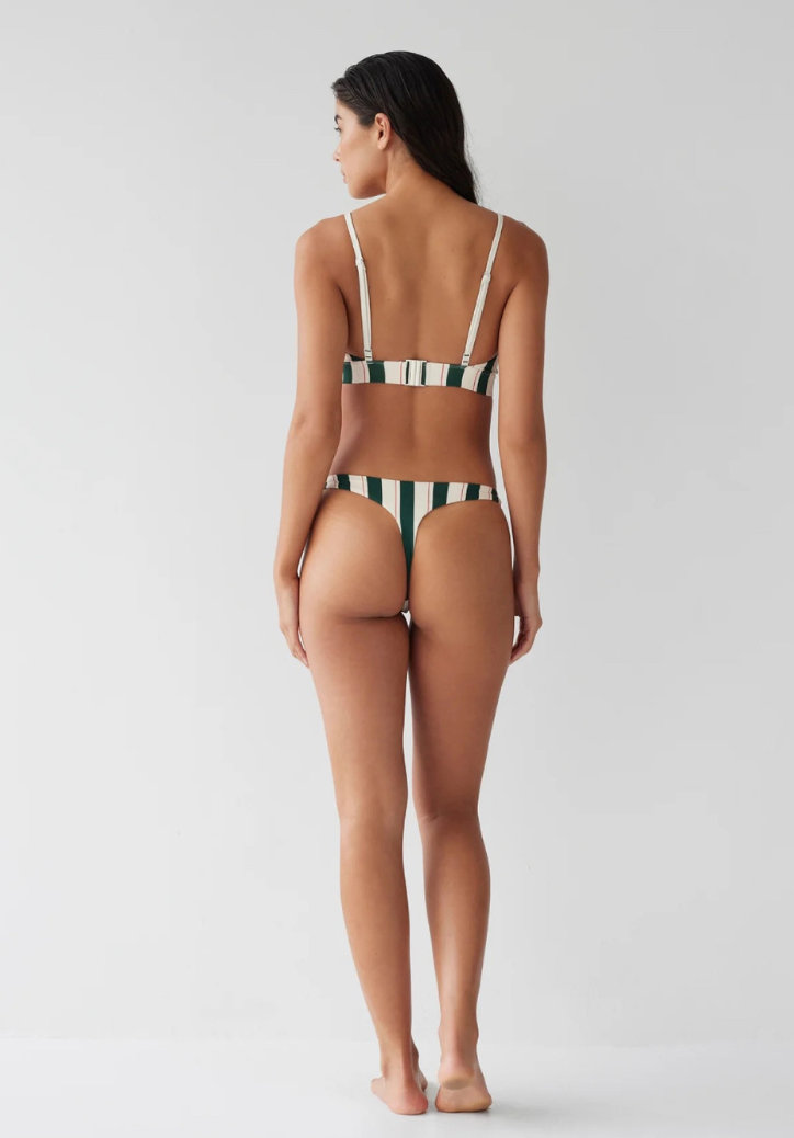 Dear Dylan Classi Swim Bralette - Bistro Stripe - Size XS