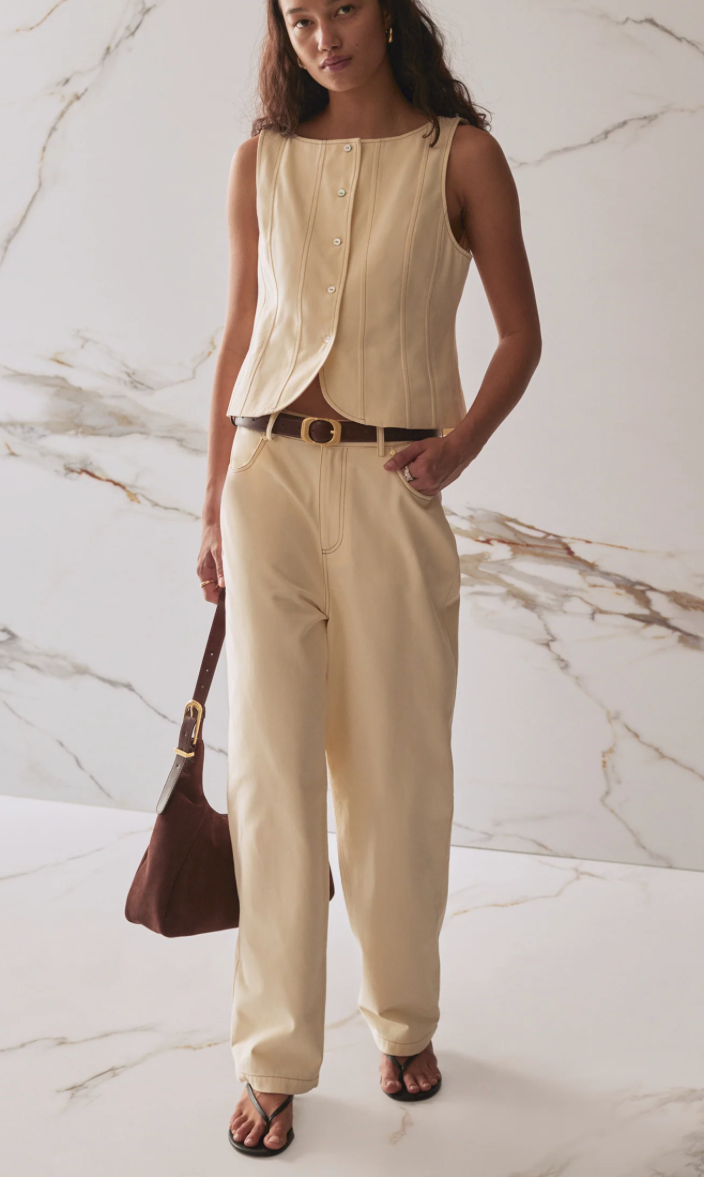 Sancia Brixlynn Pants - Light Cream, size XS (mark pictured)